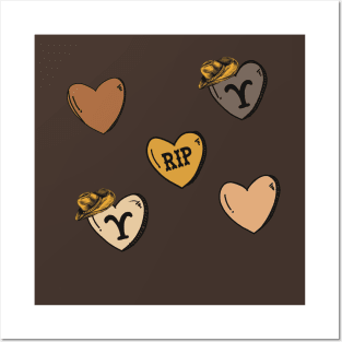 Yellowstone Candy Heart RIP Valentines Day Design Posters and Art